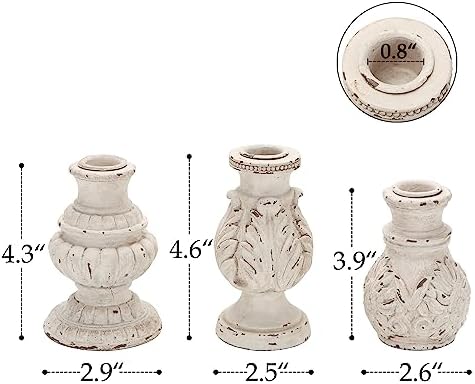 NIKKY HOME Taper Candle Holders Set of 3, Vintage Candle Stand Decorative Resin Candlestick for Wedding Party Mantle Fireplace Dining Room Table Centerpieces Decor - Image 5