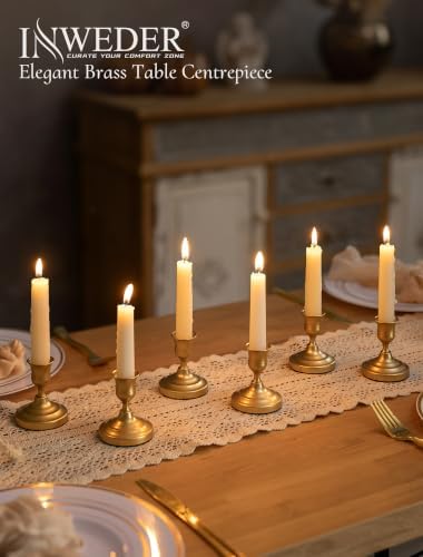 Gold Candlestick Holders Vintage: Taper Candle Holder Set of 2 - Image 4