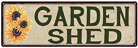 Garden Shed Sunflowers Vegetable Patio Flowers Veggies Metal Sign Wall Décor 6 x 18 High Gloss Metal 206180016001