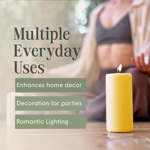 3" x 6" Yellow Pillar Candles (Set of 3) Unscented, Solid Color, Hand Crafted Weddings, Home Decoration, Restaurants, Spa, Church, Holiday Candle Gift - Image 5