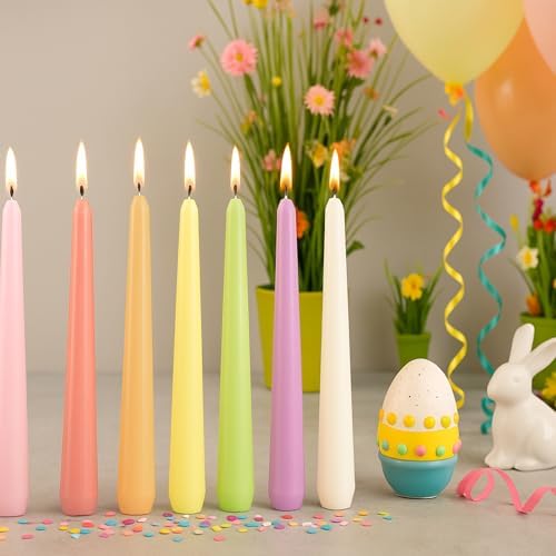 MTLEE 16 Pcs Long Taper Candlestick Bulk 10 Inch Smokeless, Macaron - Image 6