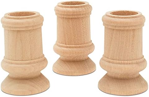 Wooden Candle Cups Classic-Style, 2-1/2 inch with 7/8 inch Taper Candle Hole, Pack of 25 Ufinished Candlesticks, by Woodpeckers - Image 3