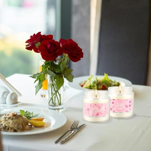 Valentine's Day Pink Scented Candles-12Pcs 3.5oz Each-Natural Plant Essential Oils & Cotton Wick, Aromatherapy Candle for Relaxing Stress Relief, Home Decor & Romantic Gifts for Her. - Image 7