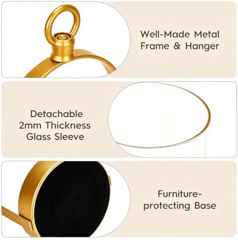 Gold Hurricane Candle Holder, Versatile Metal Candle Holder with Thick Glass Shield for Pillar Candles, Plants, Decorative Candle Lantern for Thanksgiving Christmas Party Table Centerpiece - Image 4