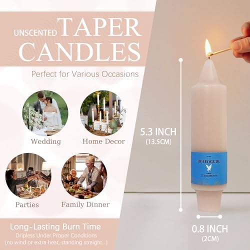 Smokeless Candlesticks Short Taper Candle,Unscented 5 Inches Gradient Brown Candle Sticks Dripless Tapered Candles for Home Décor Gifts - Image 5