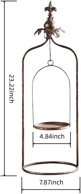 23" Large Vintage Gothic Candle Holder, Handcrafted Distressed Metal Iron Candlestick for Pillar Candles up to 4.5", Antique Farmhouse Fireplace Mantel & Table Centerpiece Decor for Living Room - Image 2