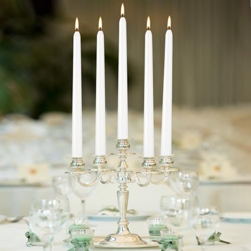 36 Pack White Taper Candles 10 Inch - Premium Unscented Dripless & Smokeless Long-Burning Candles for Wedding Decor, Fine Dining, Candelabras, Romantic Dinner, and Elegant Home Decor - Image 7