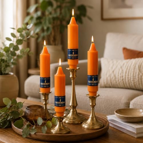 Orange Short Taper Candles 5 Inch, Gedengni 4 Pack Mini Taper Candles, Pumpkin Orange Dripless Candle Sticks for Fall Decor Thanksgiving Table Centerpiece Wedding Dining Room & Home Decoration - Image 6