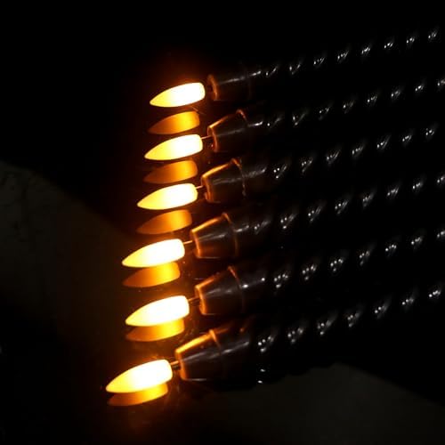 Halloween Black Flameless Taper Candles Flickering with Remote - Image 7
