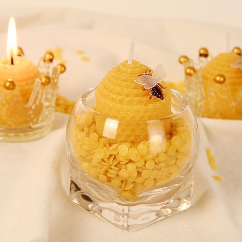 DEYBBY Yellow Natural Beeswax Votive Candles Set of 12 - Image 3