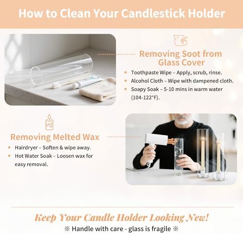 NUPTIO Hurricane Candle Holder for Candlesticks: 11.8" H Set of 10 - Image 5