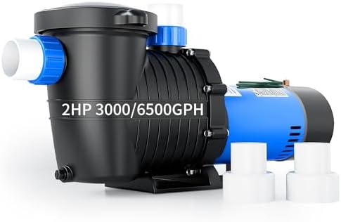 FOTING In/Above Ground Pool Pump, Self Primming Pool Pump High Flow 1.5" & 2" NPT Inlet Connectors, Dark Blue