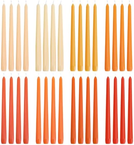 MTLEE 32 Pcs Long Taper Candlestick Bulk 10 Inch Smokeless, Orange by MTLEE