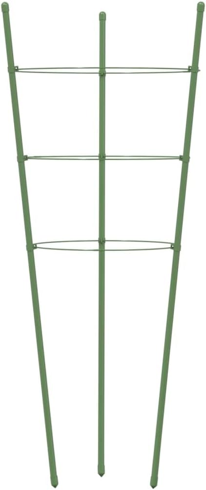 Steel Plant Stakes 5 Pcs Green 17.7 Inch with Plant Support Rings for Climbing Fruits Flowers Vegetables Tomato Cucumber Hydrangea Peonies