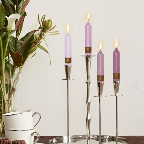 Gradient Taper Candles Purple Candlesticks,Gedengni 7Inches Dripless Tapered Candle Tall Candle Sticks Colorful Dinner Candles for Holiday Wedding Party Table Decoration,4pcs-18PURMIX - Image 2
