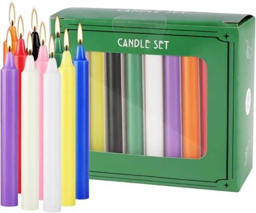 Howemon 40 Pack Assorted Color Spell Chime Candles, 4 Inch Mini Taper Candles for for Home Decor Kitchen Decor Wedding Decoration-10 Colours - Image 3