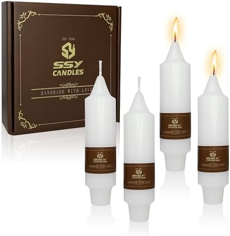 White Short Taper Candle Candle Sticks, 5 Inch Mini Pillar Candles Small Taper Candles, 4PCS Handmade Unscenteds Candlesticks for Festive, Party, Spell, Wedding, Home Decor by FCMSHAMD