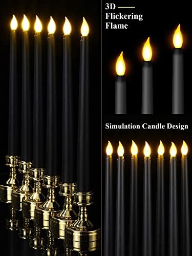 Treela Battery Operated LED Taper Candles,Basic,11 Inch,Black - Image 3