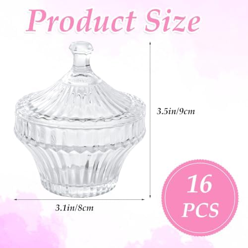 STARVAST 16 Pack Clear Glass Votive Candle Holders with Lids, 3.1×3.5In - Image 2