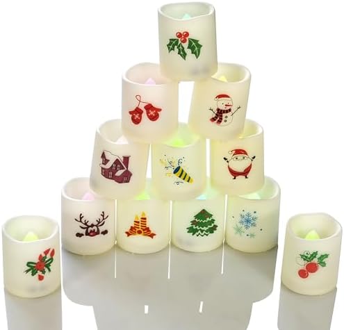 Christmas Battery Operated Flameless Color Changing Votive Candles 12 PCS - Image 3
