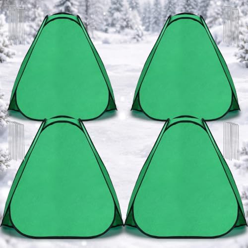 4 Pcs Plant Covers Freeze Protection, 28 x 28 x 30 in, Bright Green by Wesnoy