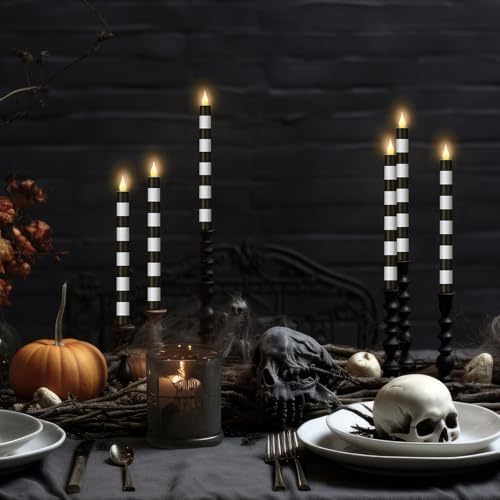 Honoson 6 Pcs Halloween Flameless Taper Candles 10.6 Inch Table Home Decor - Image 3