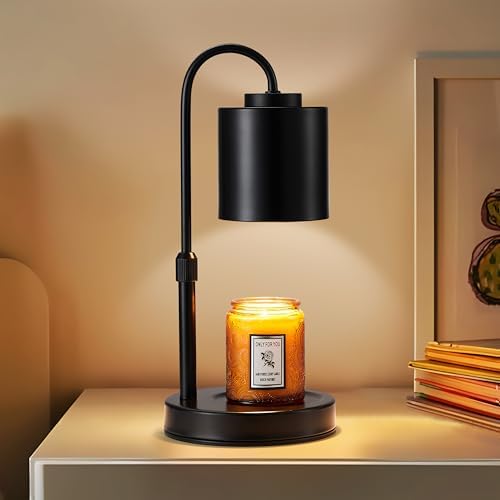 CASTLELIFE Candle Warmer Lamp with Timer & Dimmer, Height Adjustable Electric Wax Melt Warmer for Jar Candles, Gifts for Mom Home Decor, Black by CASTLELIFE