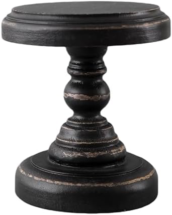 SOFE Black Wood Display Riser, Rustic Small Pedestal Stand/Planter Stands - Image 2