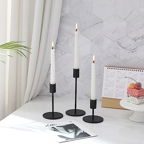 Set of 6 Black Candlestick Holders - Decorative for Home Decor, Wedding, Dining, Party, Anniversary - Image 2