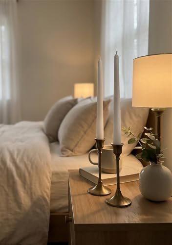 10" Classic Taper Candles, White, 4-Pack, 7-8 Hours Long Burning, Unscented Tall Candlesticks - Image 5