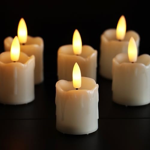 Battery Operated Flameless LED Votive Candles with Timer Black Wick 6 Pack by CANDLE+CHOICE