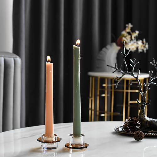 Kitcom Taper Candle Holders Pack of 2, Small Cute Candle Holders for Table Centerpiece, Home Decor and Party, Brown - Image 2