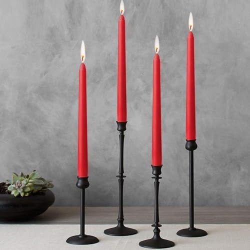 14 Pack Tall Red Taper Candles - 10 Inch Red Dripless, Unscented Dinner Candle - Paraffin Wax with Cotton Wicks - 8 Hour Burn Time. - Image 2