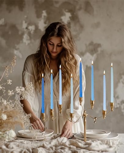 Purple Gradient Tall Taper Candles Spiral Candle Sticks,Unscented Pastel Candle for Holiday,Wedding and Home Decoration,10inch,12 Pack(E-Purple Gradient) - Image 6