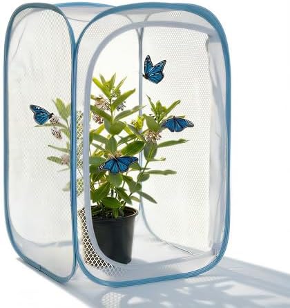 Insect & Butterfly Habitat Cage, Portable Pop-Up Terrarium with Mesh Sides, Bug Catching & Observation Enclosure for Caterpillars, Small Insects, Outdoor & Classroom Use, 24 Inches Tall by Unknown