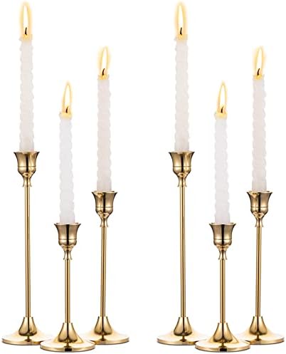 NUPTIO Candlestick Holders Vintage Centerpiece: Gold Antique Moody Decor by Nuptio