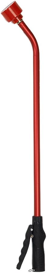 Dramm Touch-N-Flow Rain Wand – 30” Long, Red – Full Watering Flow with Trigger-Style Shut-Off Valve & Lock – High-Flow, Gentle Spray for Gardens, Hanging Baskets & Flowerbeds