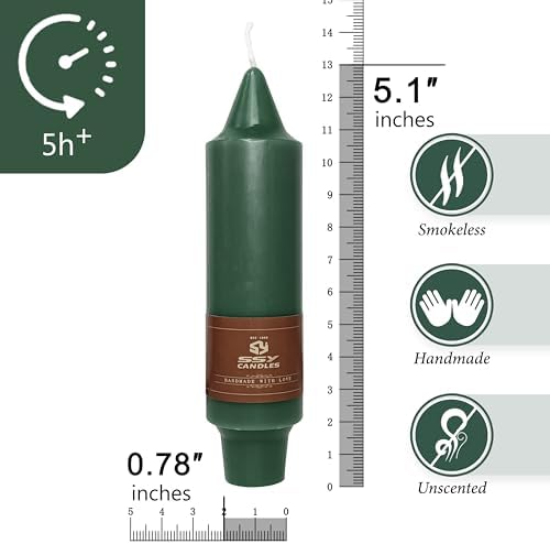 Dark Green Short Taper Candle Candle Sticks, 5 Inch Mini Pillar Candles Small Taper Candles, 4PCS Handmade Unscenteds Candlesticks for Festive, Party, Spell, Wedding, Home Decor - Image 2