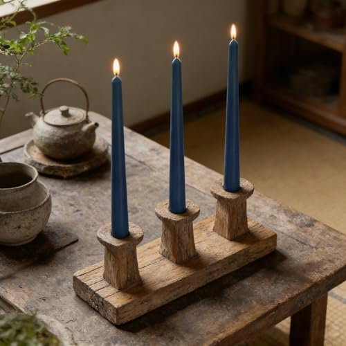 Navy Blue Taper Candles for Home Decoration, 20 Pack 10 Inch Unscented Dripless Candlesticks for Dinner Party - Image 2