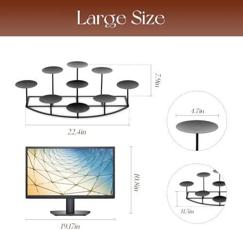 Candeldo Large Candle Holder for Inside Fireplace, Black Metal Candelabra - Image 2