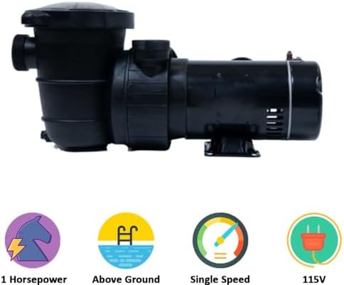 Rx Clear Maxi Force Pump Single Speed 1 HP | Maximum Performance and Efficiency | For Above Ground Pools