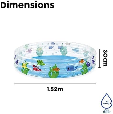 Bestway Ocean Themed Paddling Pool | Inflatable Pool for Kids, Kiddie Swimming Pool, Easy Set Up, Multiple of Designs