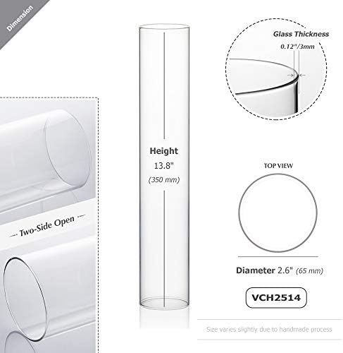 WGVI Hurricane Candle Holder Sleeve, Wide 2.5", Height 14", Clear Glass Cylinder Candleholder, Chimney Tube, Open Ended Candle Shade, 12 Pieces Bulk - Image 2