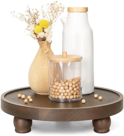 EOSAHR Acacia Wood Display Riser: Pedestal Stand for Home Decor, Dark Brown by EOSAHR