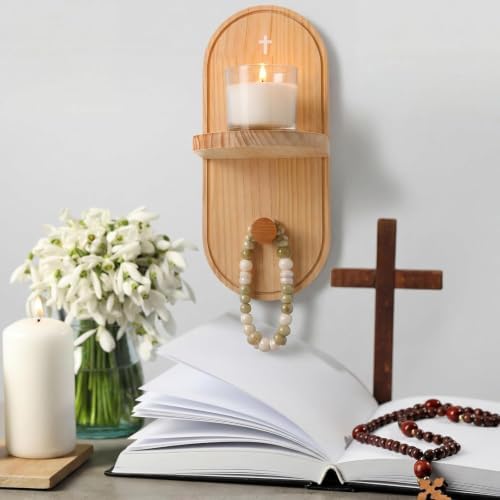 Wooden Wall Candle Holder, 2Pcs, Wall Mounted - Image 2