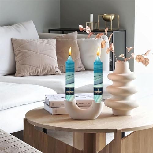 Print Taper Candle Spiral Candlesticks - Gedengni 4pcs Marble Handmade Twisted Candles Short Candle Sticks 7inches Flower Tapered Candles for Home Party Wedding Dinner Decoration,18D4T-BGLT - Image 2