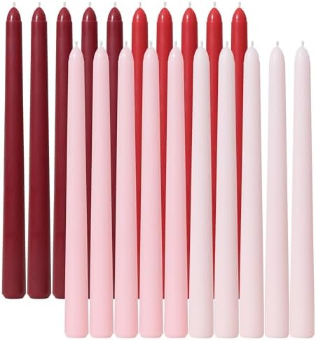 Viyffo 10 Inch Taper Candles-20 Pack Red, Unscented, Smokeless by Viyffo