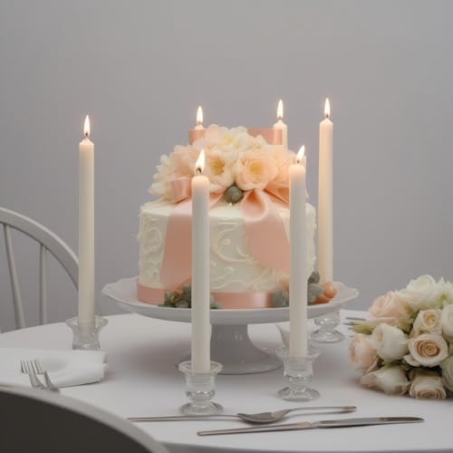 Candlestick Holders - 24 Pack Glass Candlestick Holders, 2.36" Height Clear Taper Candle Holders for Candlesticks, Small Centerpiece for Wedding, Festival, Party Decor (24, Clear) - Image 3
