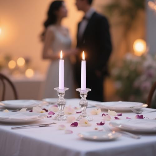 12-Pack Pale Purple Taper Candles, 10 Inch Unscented Dripless Candlesticks, Long-Lasting Burn Time of 6-7 Hours, Perfect for Home Décor, Weddings, and Events - Image 4