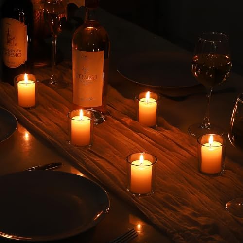 36pcs Clear Glass Tea Light Holders - Votive Candle Holders Bulk for Weddings Events - Glass Votives for Wedding Centerpieces, Christmas, Thanksgiving - Candle Accessories Decor (36, Clear) - Image 6